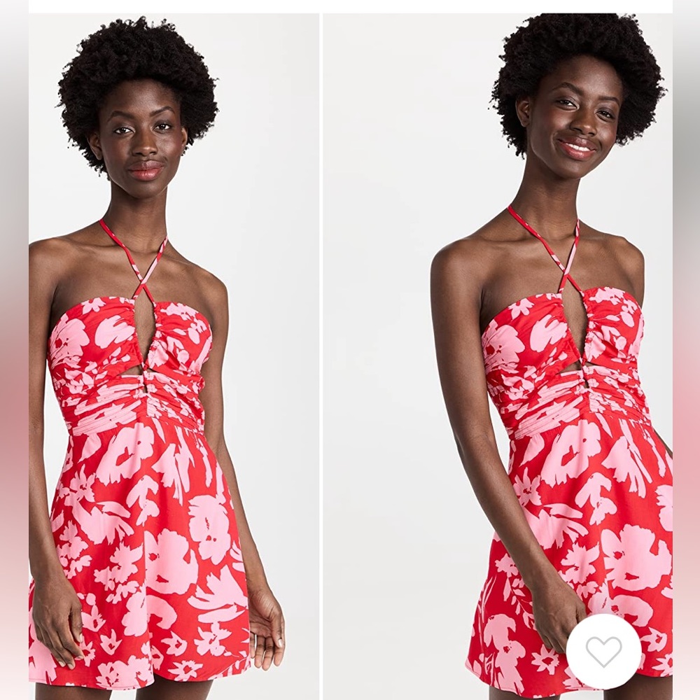 Lost + Wander Red Floral Mini Dress